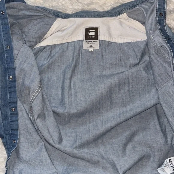 G-Star Raw Denim Long Sleeve Button Down Shirt, Size Medium - Picture 10 of 13